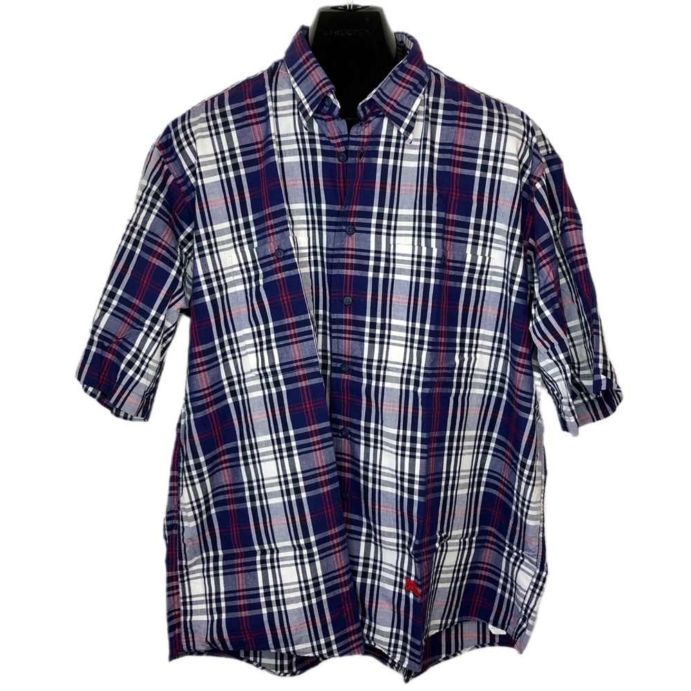Burberrys Prorsum VINTAGE 90s Mens Purple Red Plaid Button-down Shirt Size XL